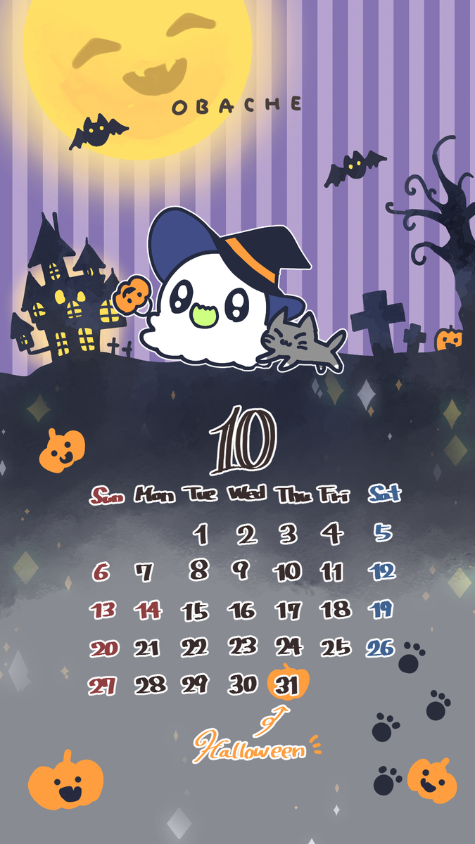 This is a pixiv picture whose title is 10月のカレンダー.