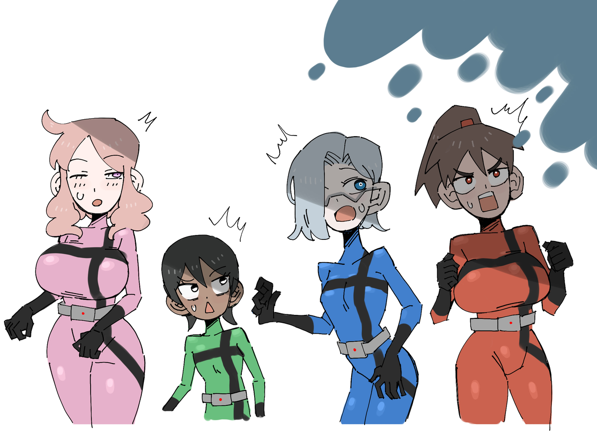 This is a pixiv picture whose title is 女体化ヒーロー雪だるま化.