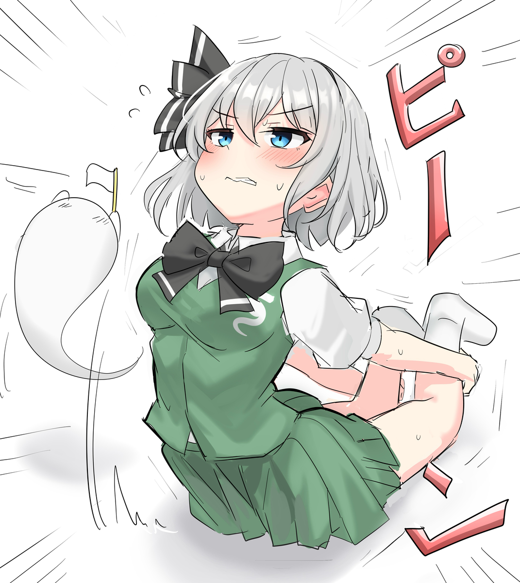 This is a pixiv picture whose title is 海老反り練習妖夢ちゃん.