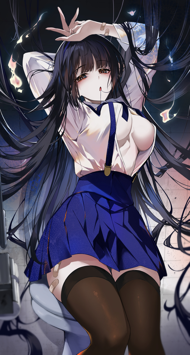 This is a pixiv picture whose title is トイレの花子さん(黒).