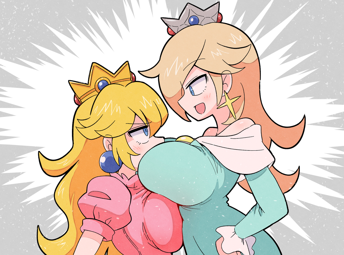 This is a pixiv picture whose title is ピーチVSロゼッタ.