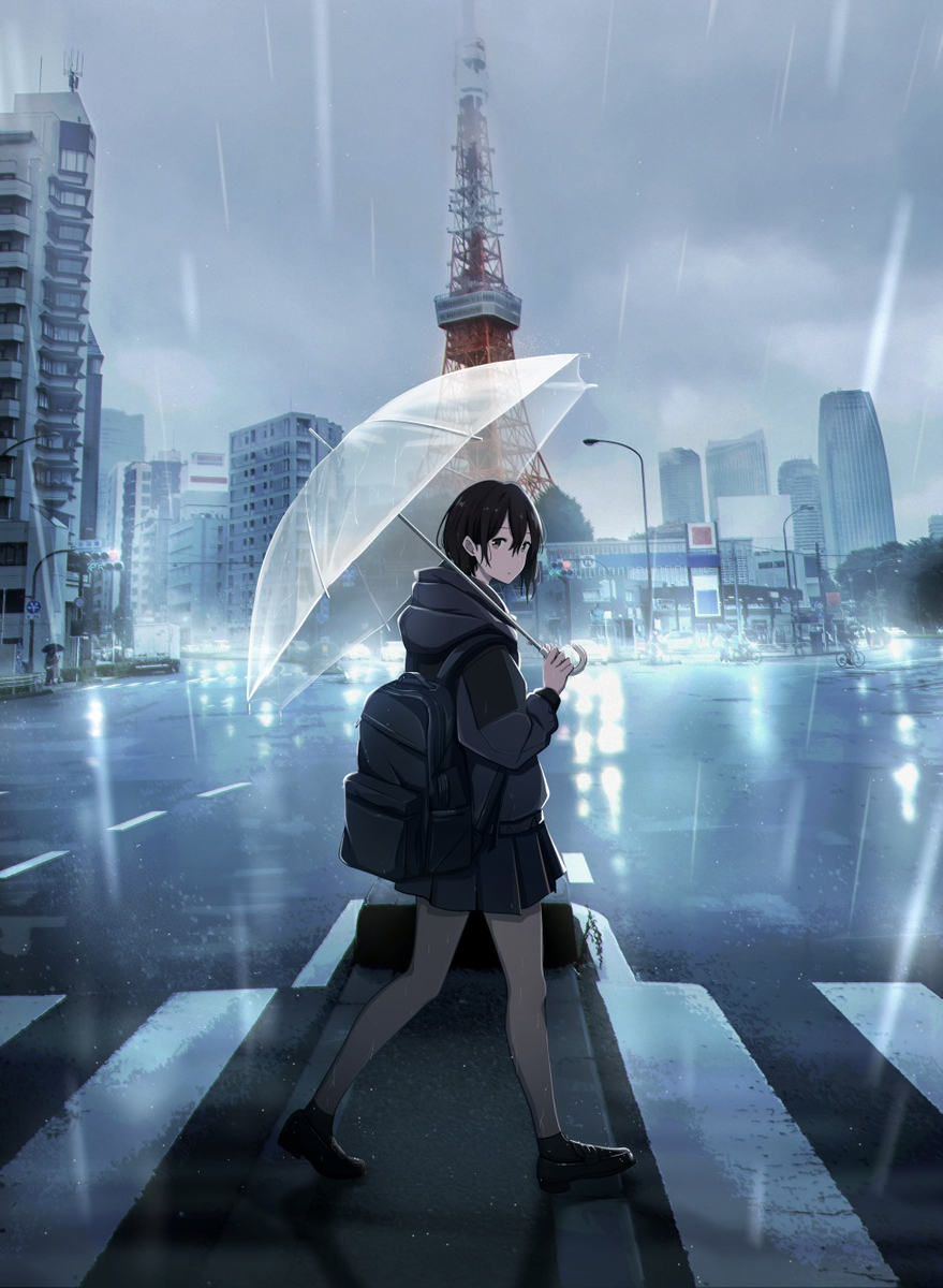 This is a pixiv picture whose title is ☔️.