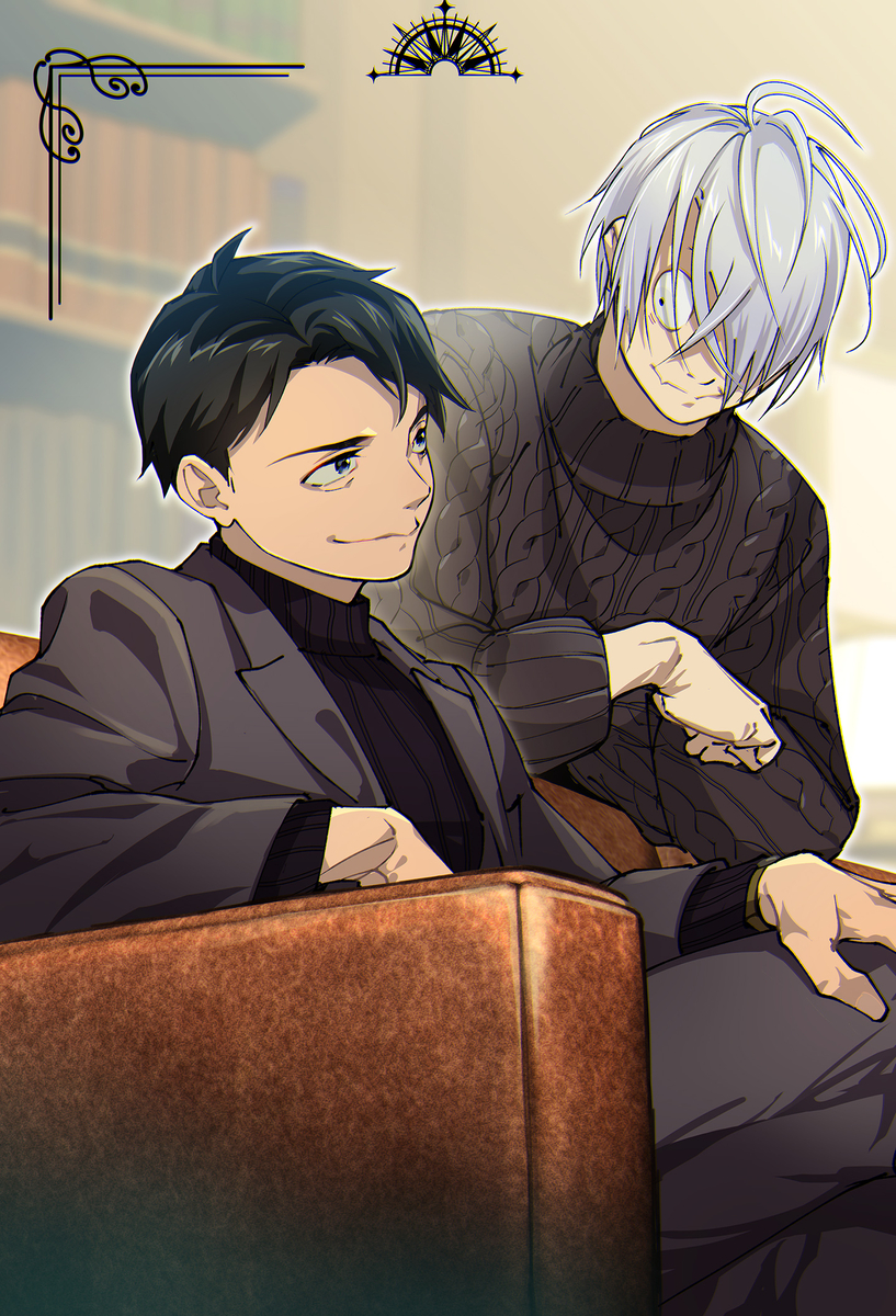 This is a pixiv picture whose title is 水木さんと洋装ゲゲ郎.