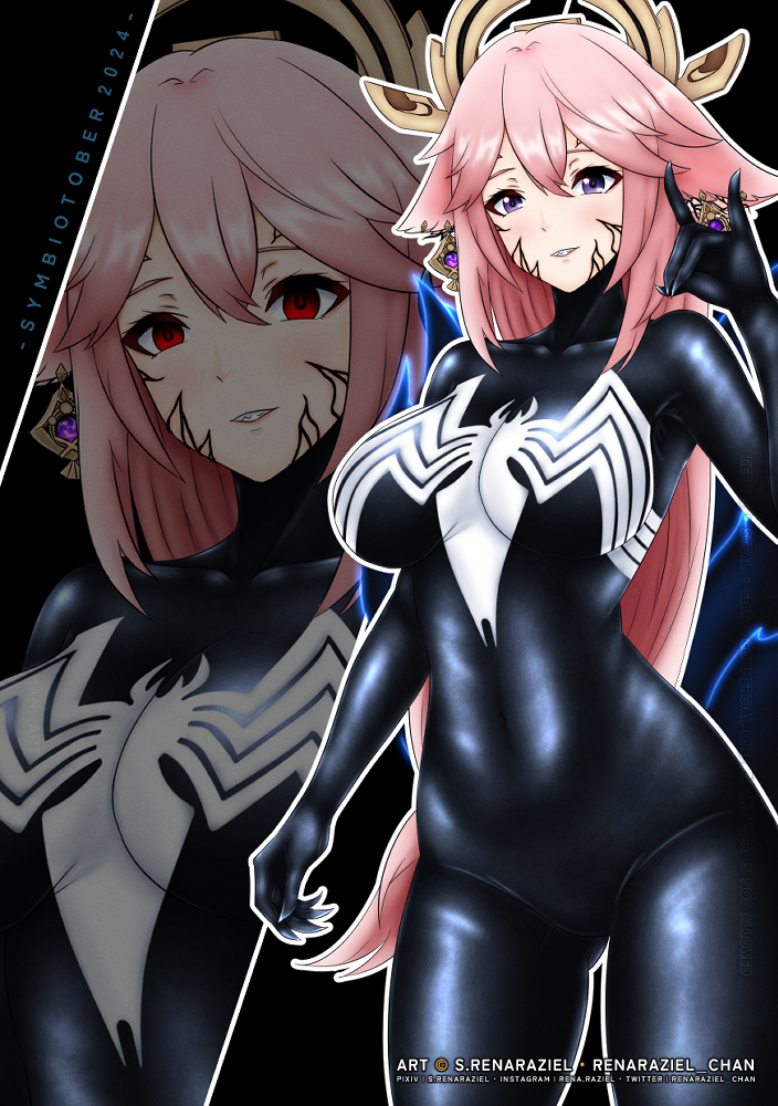 This is a pixiv picture whose title is Venomized Yae Miko・八重神子.