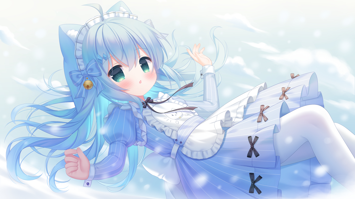 This is a pixiv picture whose title is 雪中少女壁纸.