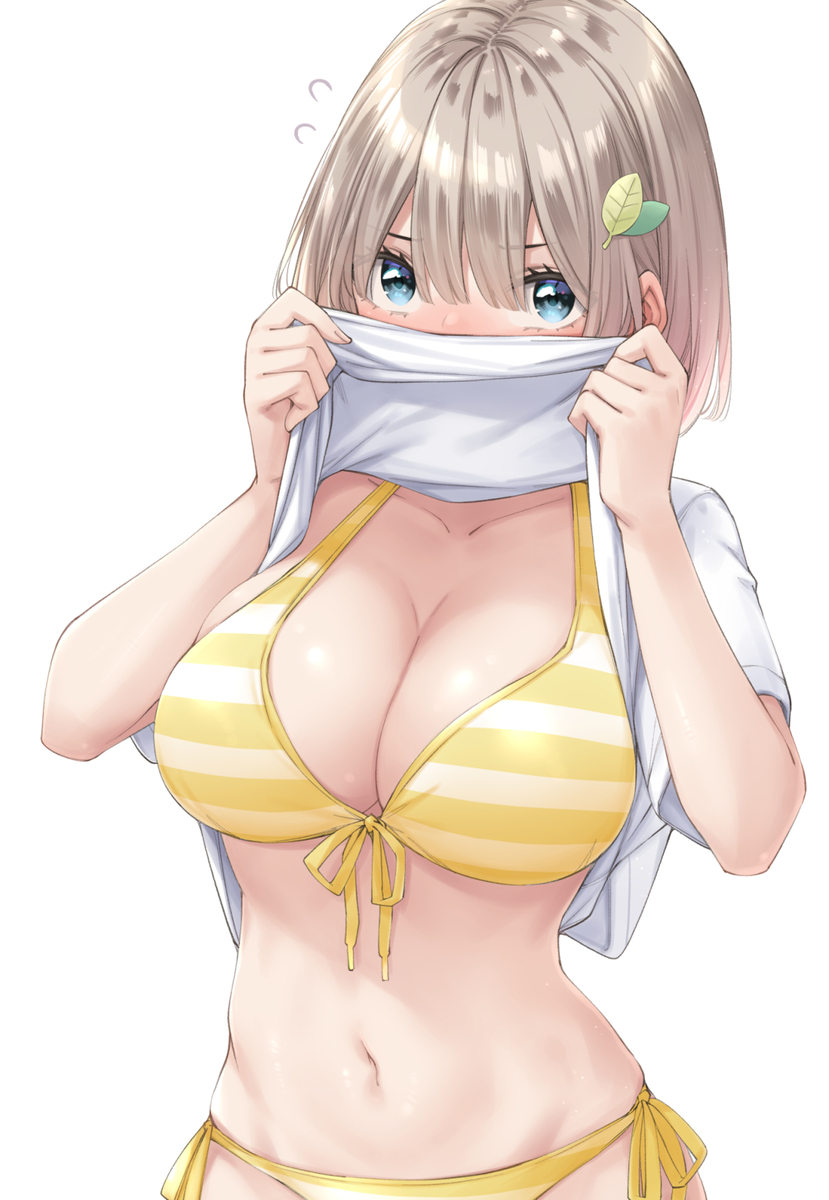 This is a pixiv picture whose title is 「こ、こっち見ないで下さい...！！」.