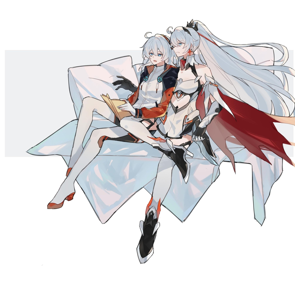 This is a pixiv picture whose title is 薪炎和白练贴贴.