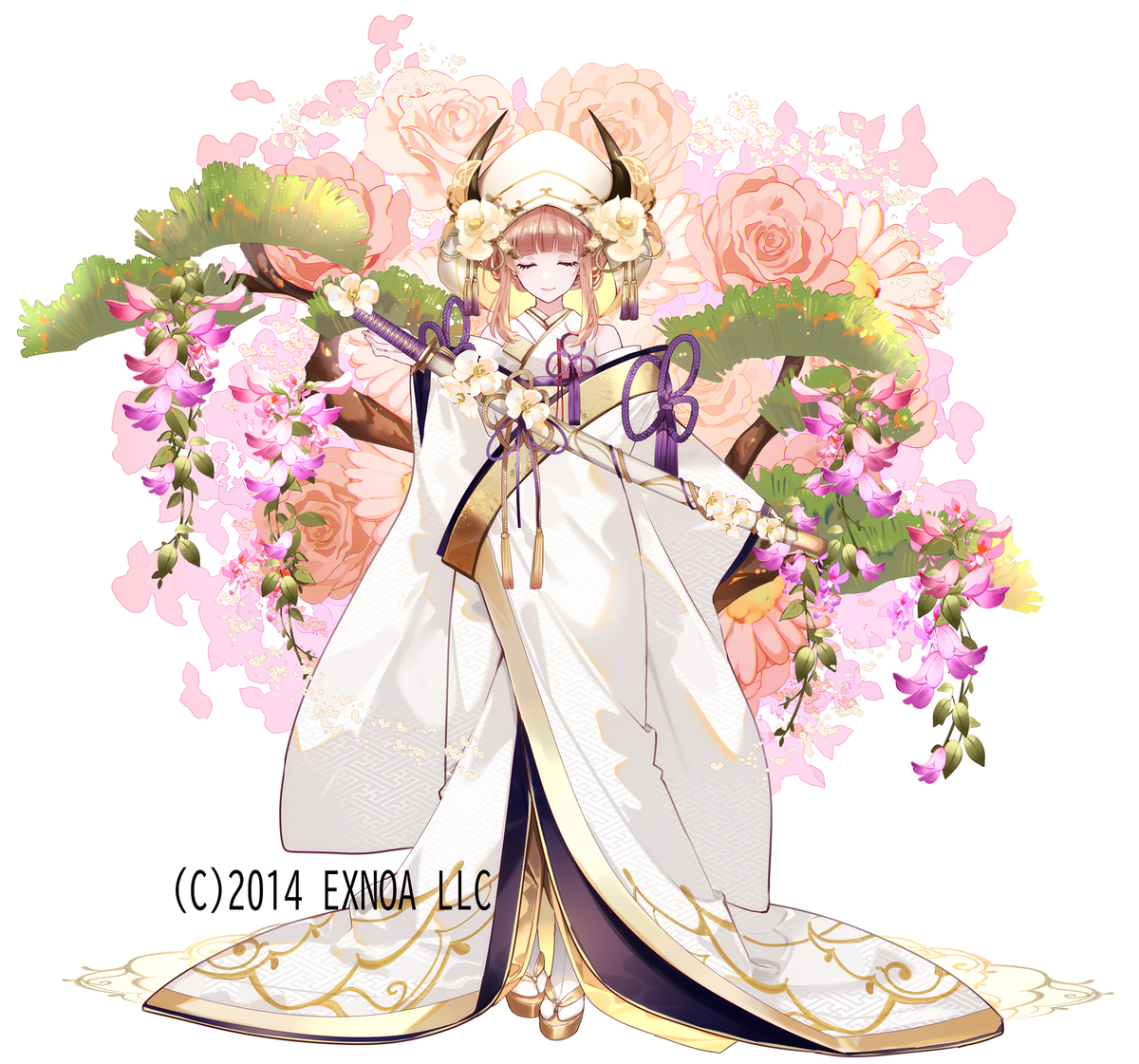 This is a pixiv picture whose title is 【花嫁衣装】敦賀城.