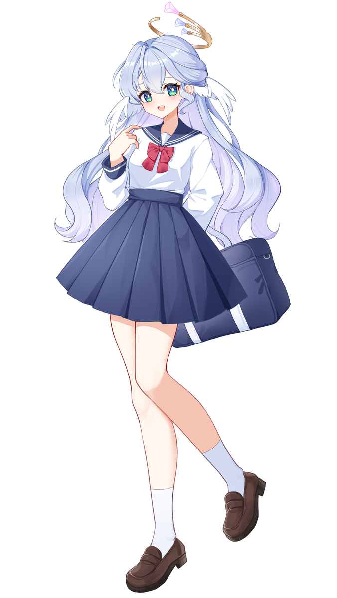 This is a pixiv picture whose title is 水手服小鸟.