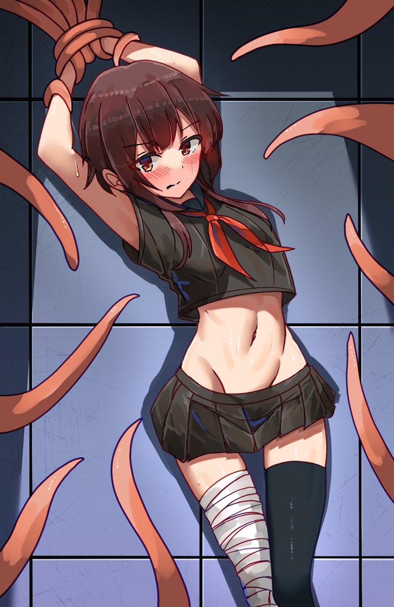 This is a pixiv picture whose title is (Com) Schoolgirl Megumin.