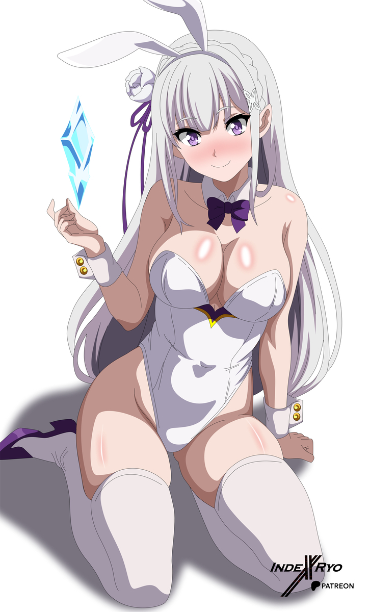This is a pixiv picture whose title is Bunny Emilia.