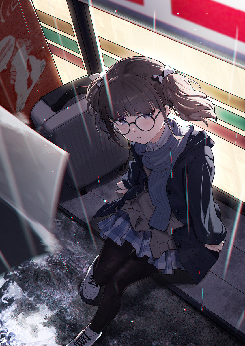 This is a pixiv picture whose title is 独自一人不登校来到东京/川崎的hina.