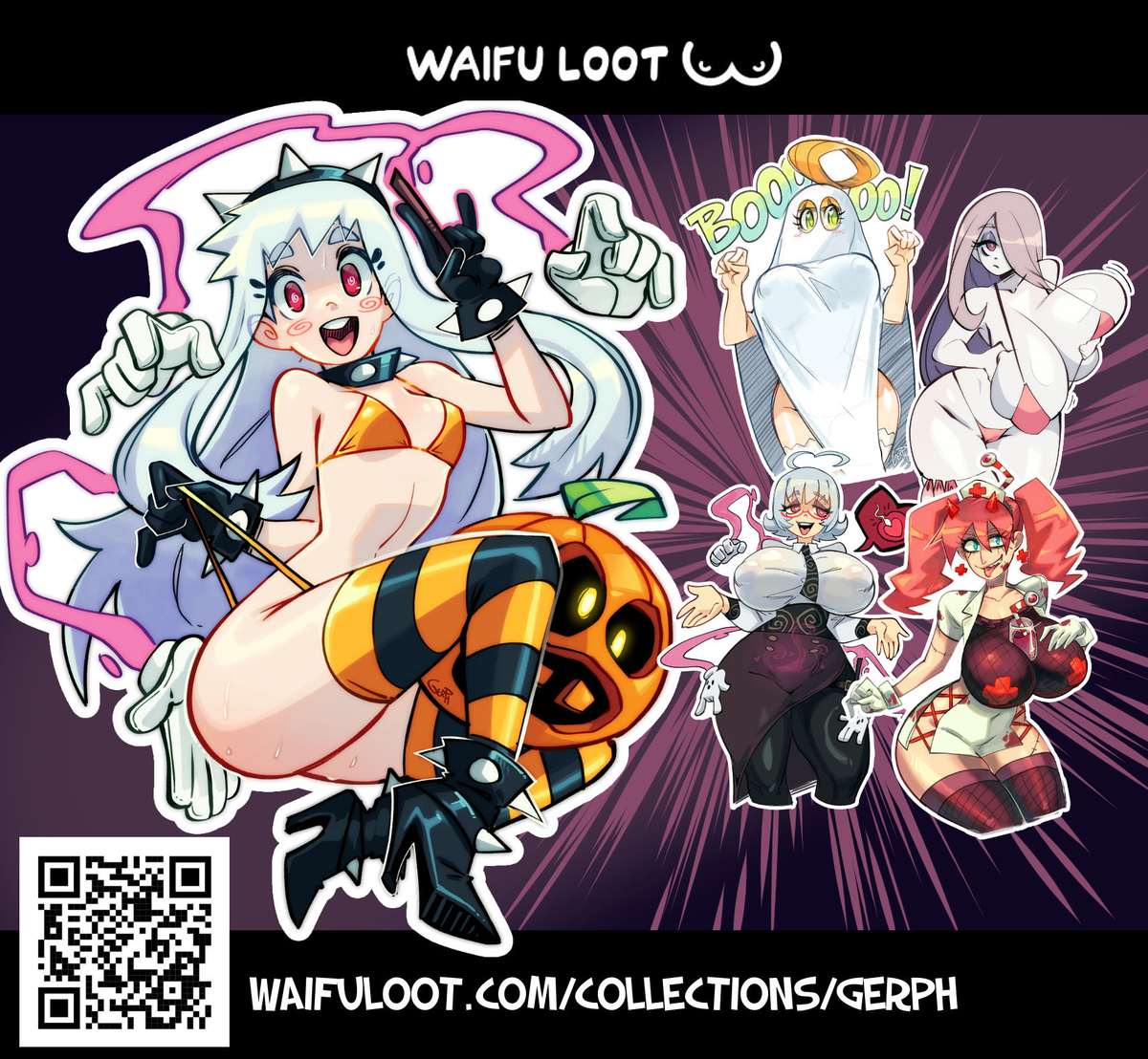 This is a pixiv picture whose title is Spooky Stikers 2024!.
