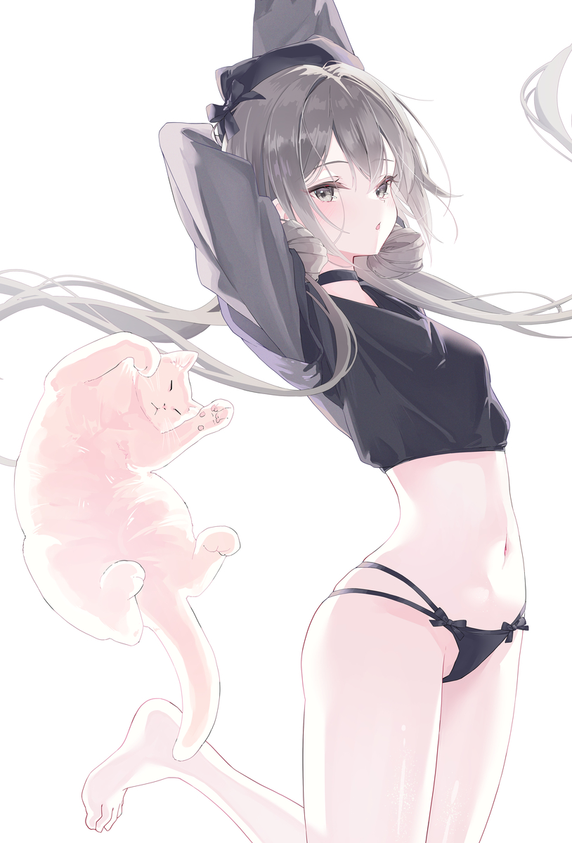 This is a pixiv picture whose title is neko🐈.