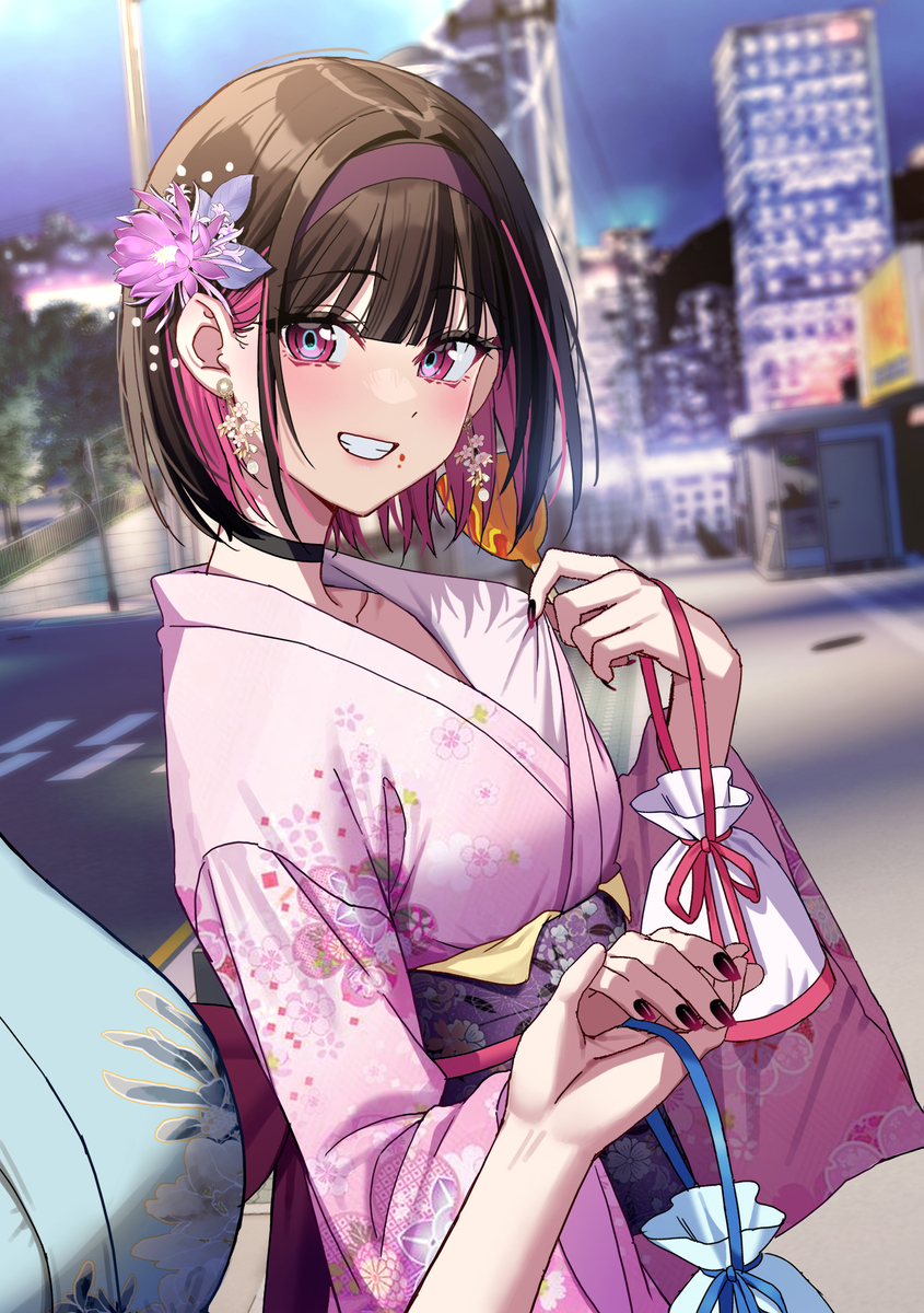 This is a pixiv picture whose title is 迟到的烟火大会② 白雪恋.