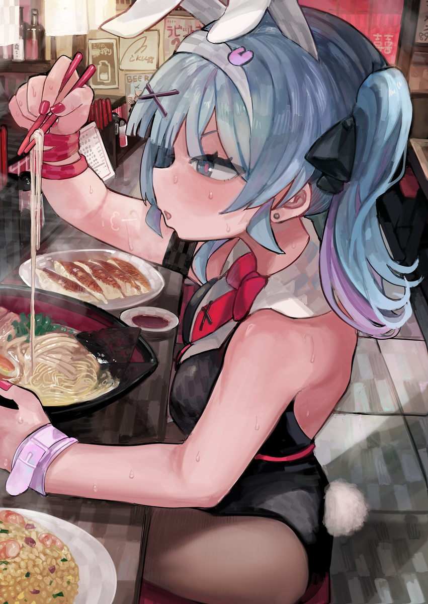 This is a pixiv picture whose title is 初音ミク　ラーメン.