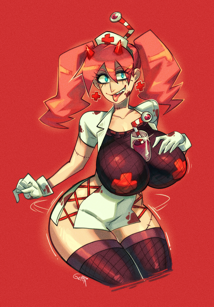 This is a pixiv picture whose title is Devil Nurse Millie STICKER.