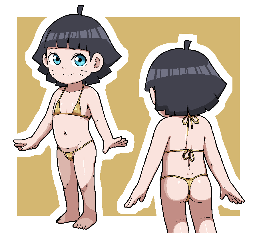 This is a pixiv picture whose title is Himawari Golden Bikini.