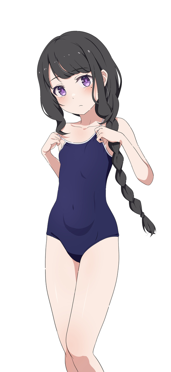 This is a pixiv picture whose title is ロリエルザ　スク水差分.