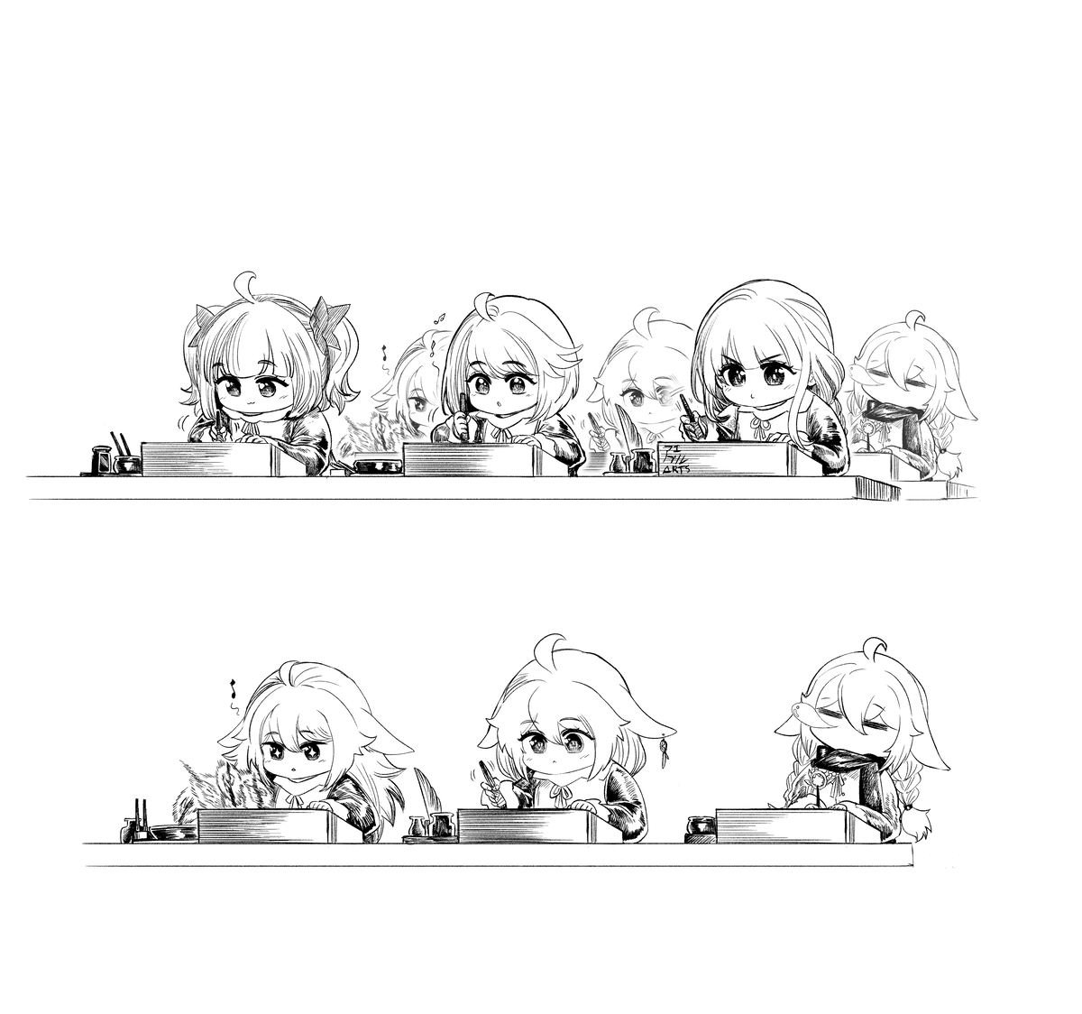 This is a pixiv picture whose title is lineart practice.