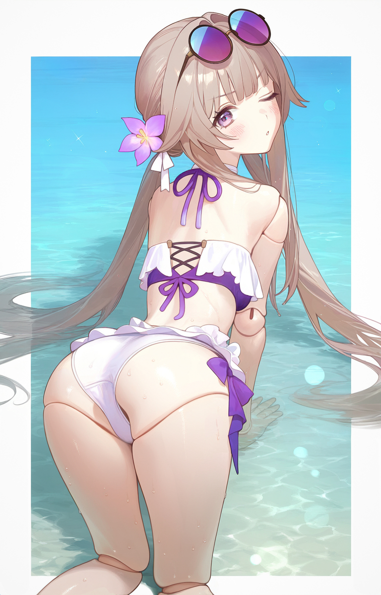 This is a pixiv picture whose title is 水着...
