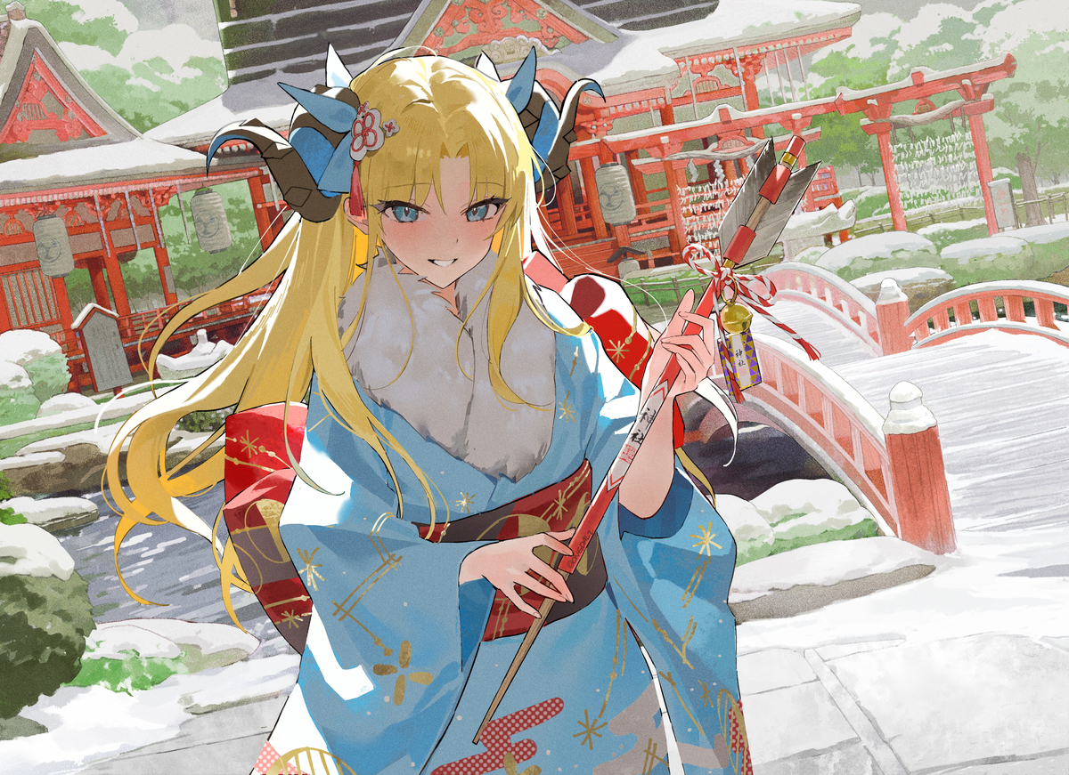 This is a pixiv picture whose title is [FGO] 🏹⛩️🙏エレシュキガ.