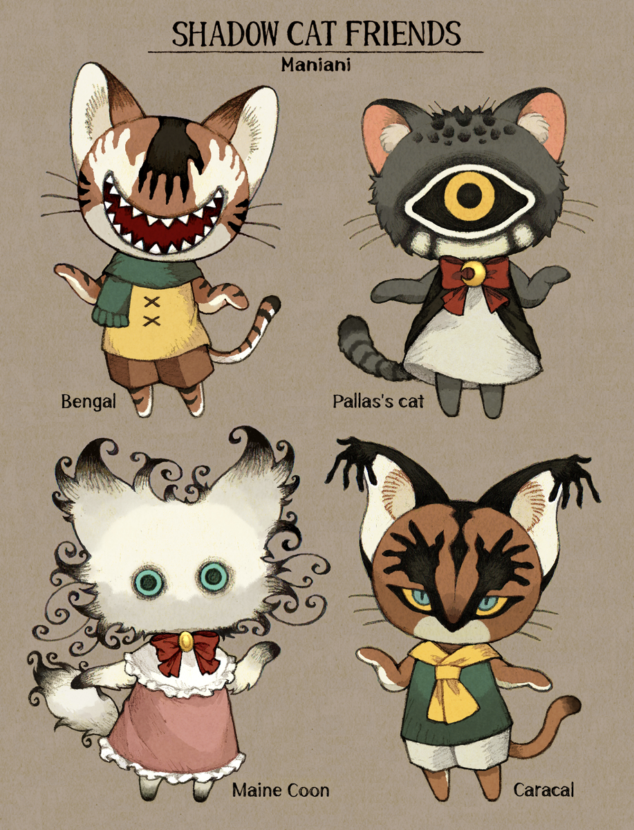 This is a pixiv picture whose title is Shadow cat friends.