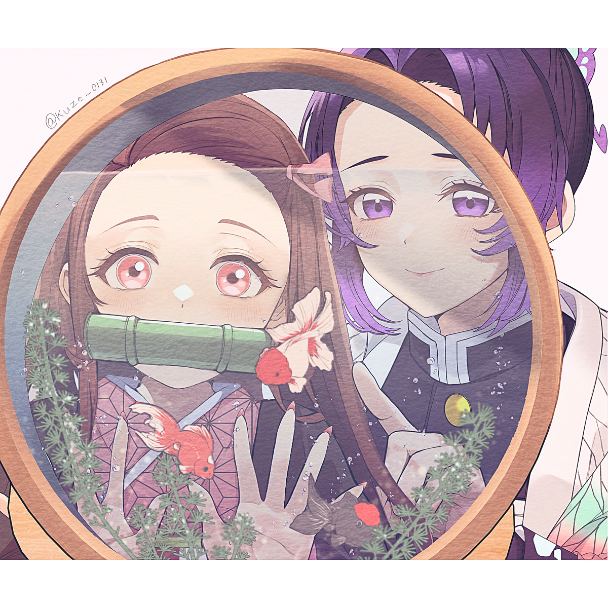 This is a pixiv picture whose title is 見ますか？…金魚.