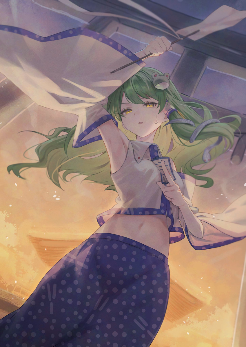 This is a pixiv picture whose title is 東風谷早苗.