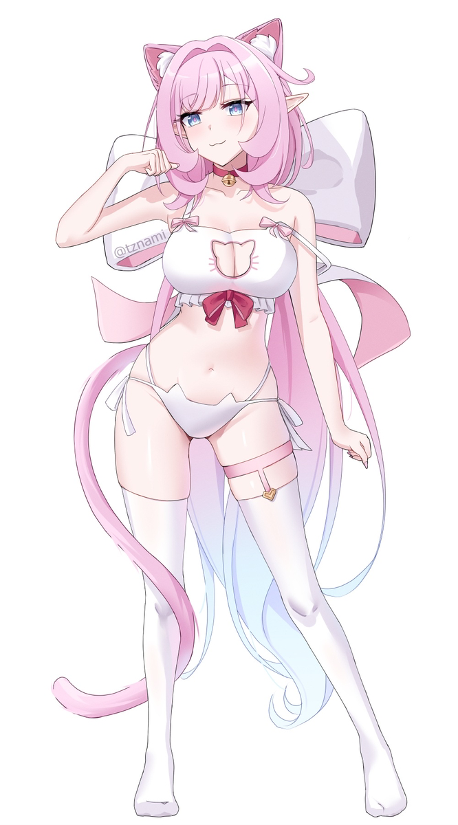 This is a pixiv picture whose title is miss pink cat.