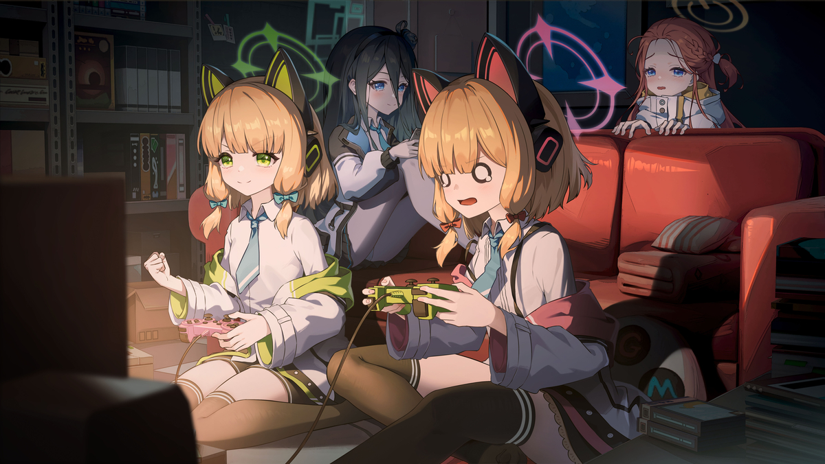 This is a pixiv picture whose title is 游戏部的日常.