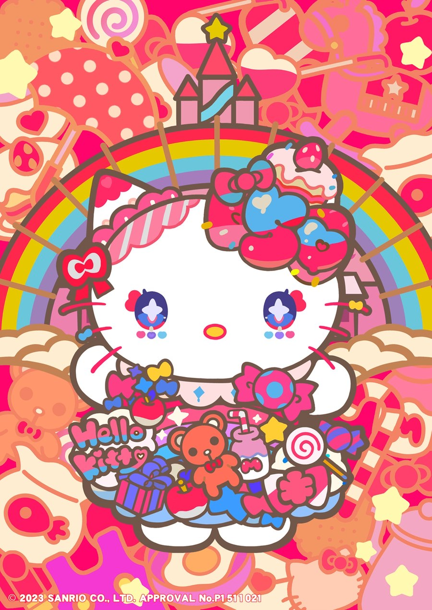 This is a pixiv picture whose title is Hello Kitty 50th Anniversary.