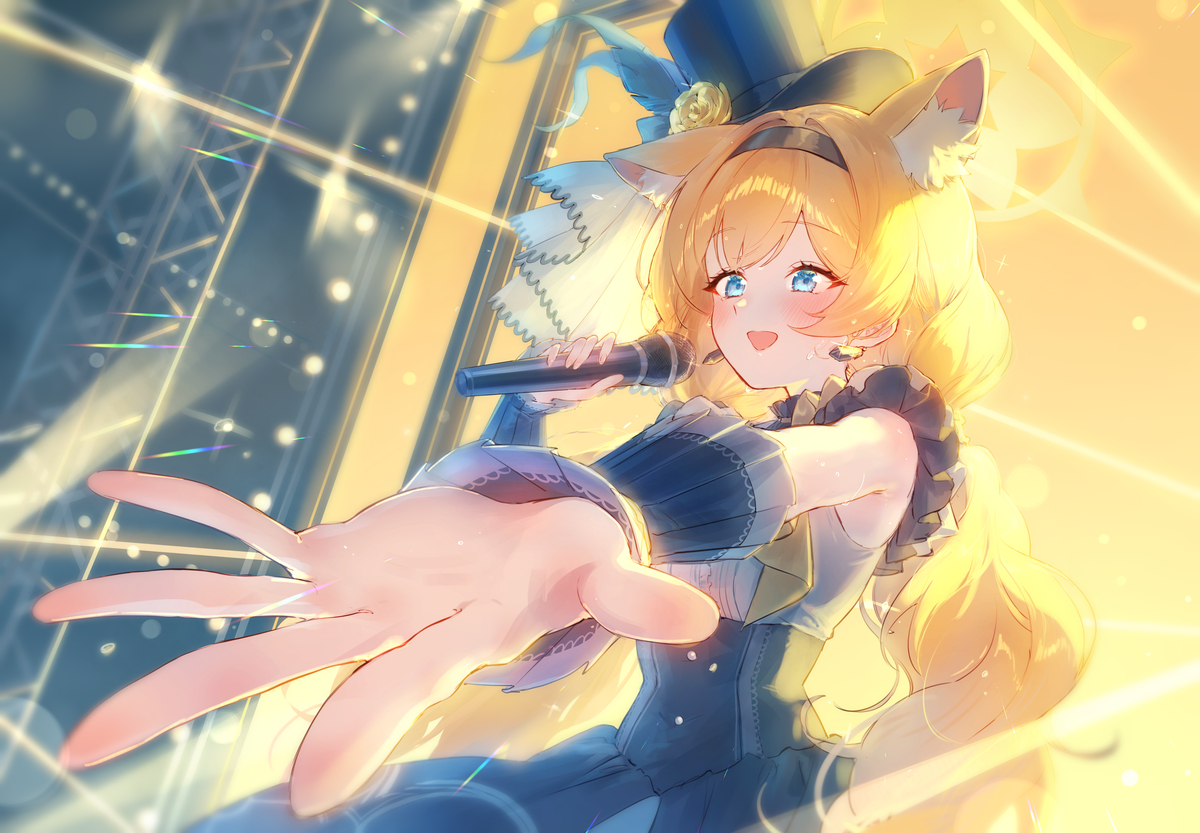 This is a pixiv picture whose title is 💛🎤.