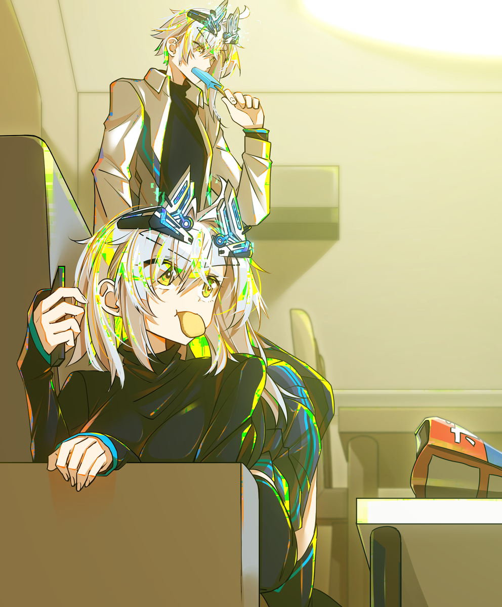 This is a pixiv picture whose title is ごろごろもぐもぐ.