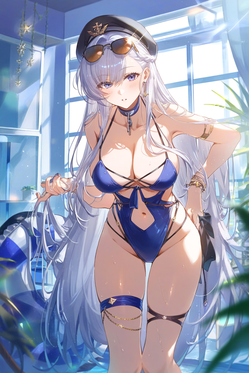 This is a pixiv picture whose title is 正在试泳衣的贝法.