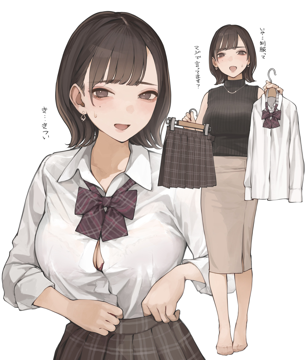 This is a pixiv picture whose title is ○年前の制服.