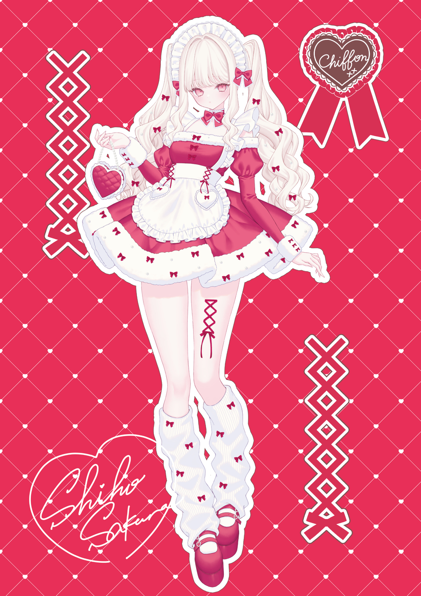 This is a pixiv picture whose title is ❤🎀冬の真っ赤なメイドさん🎀❤.