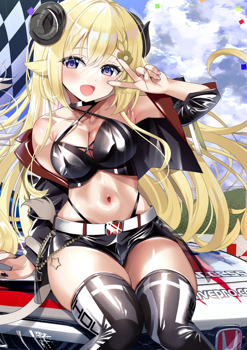 This is a pixiv picture whose title is ホロレースクイーンわためぇ！.