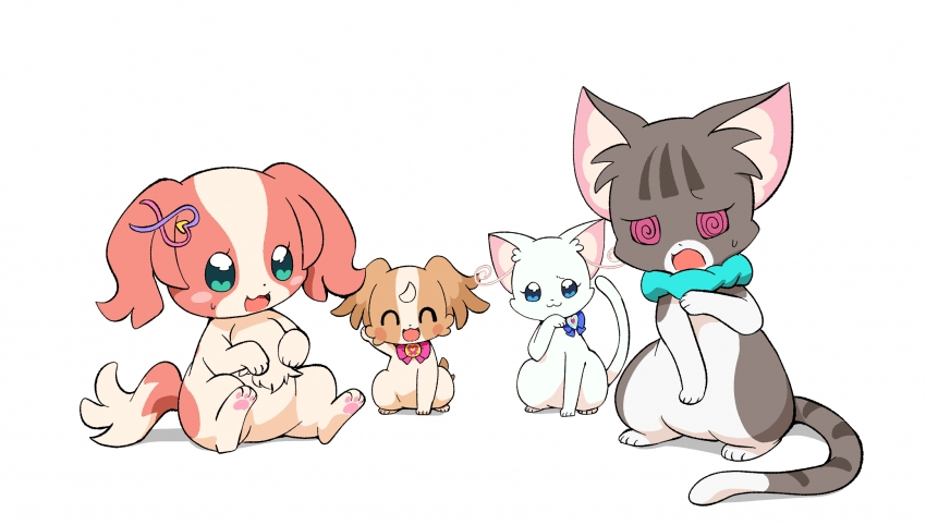 This is a pixiv picture whose title is わんぷり擬獣化公式.ver.