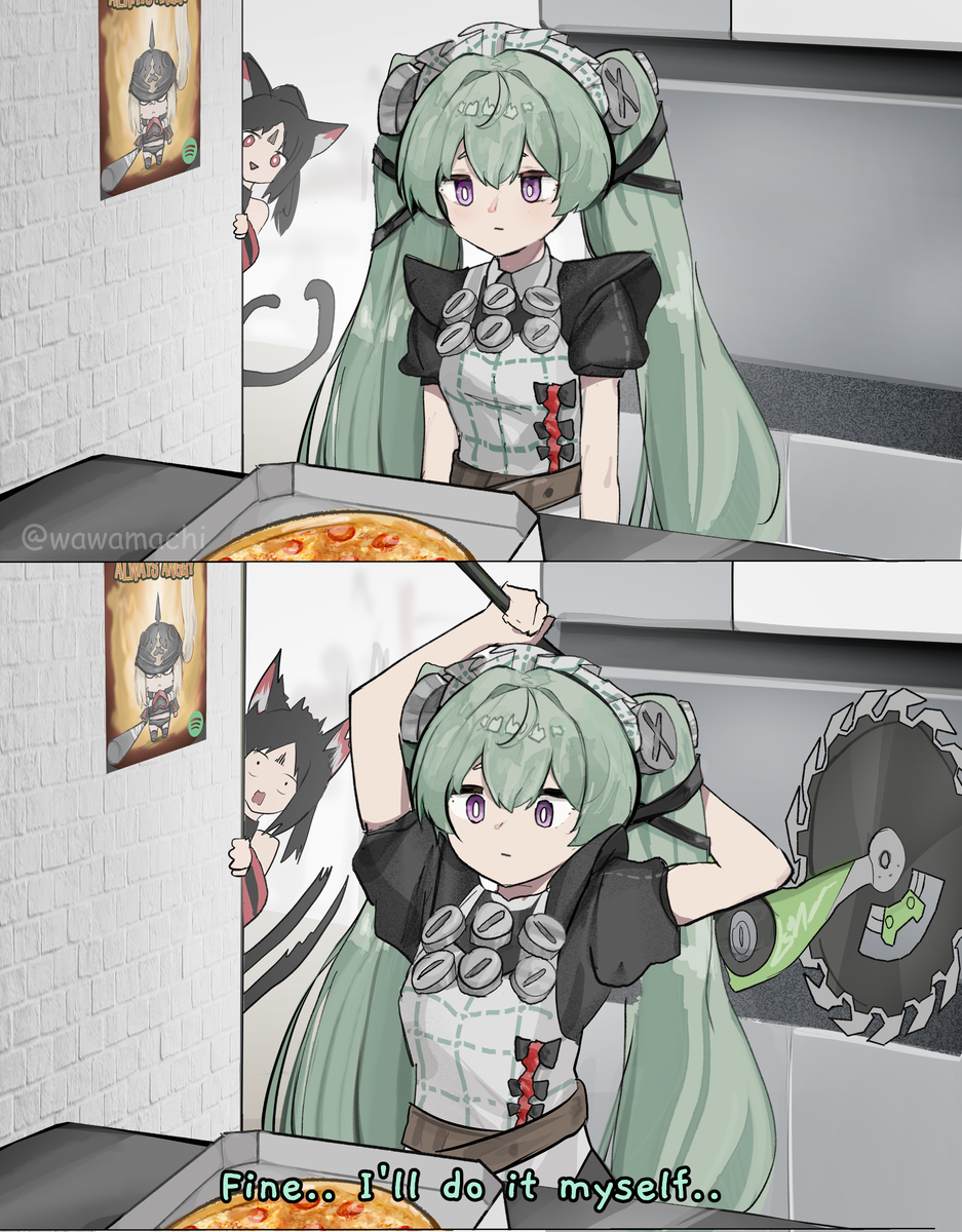 This is a pixiv picture whose title is pizza cutter.