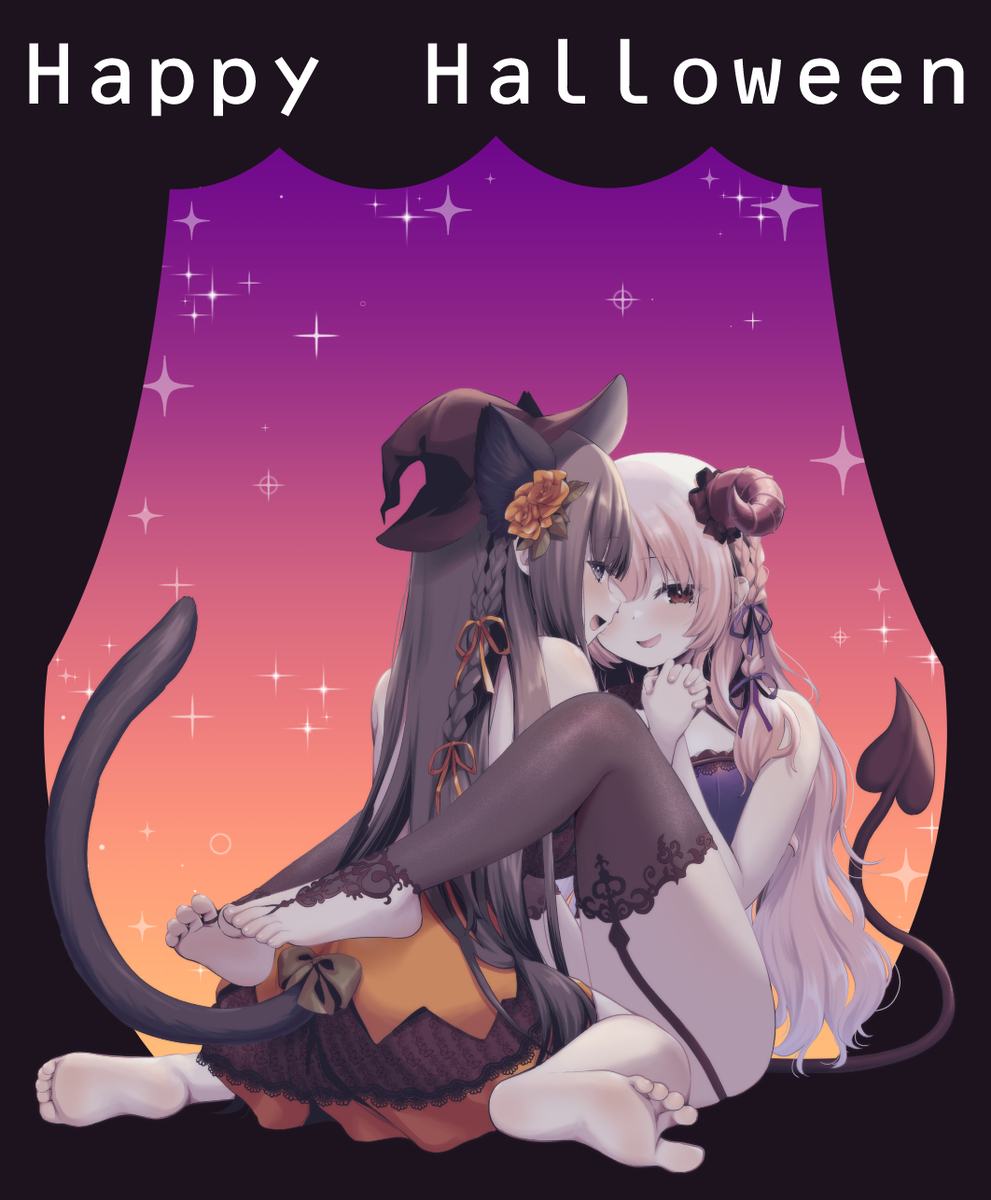 This is a pixiv picture whose title is Happy Halloween 2024.