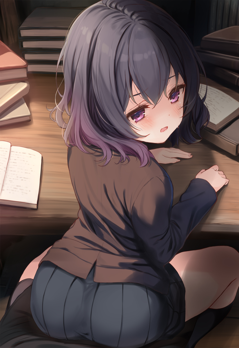 This is a pixiv picture whose title is 闇属性さんと図書館2.