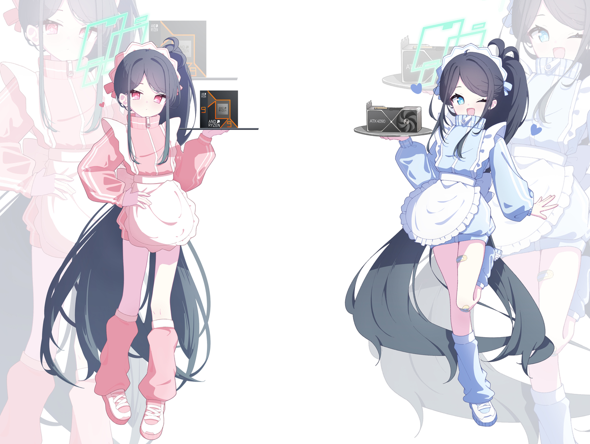 This is a pixiv picture whose title is GAMING MAIDS.