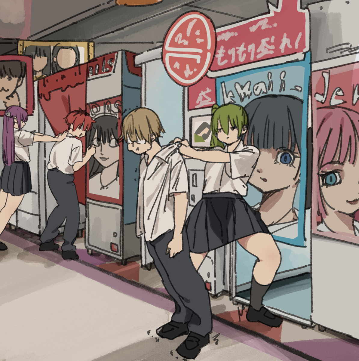 This is a pixiv picture whose title is 学パロ.