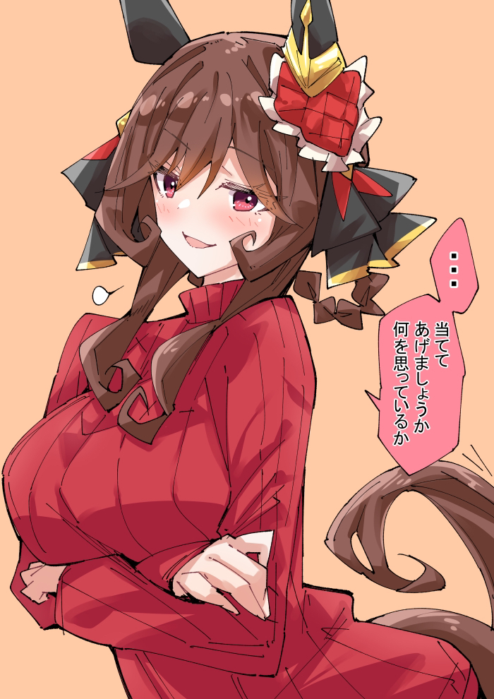 This is a pixiv picture whose title is セーターとジェンティルドンナ.