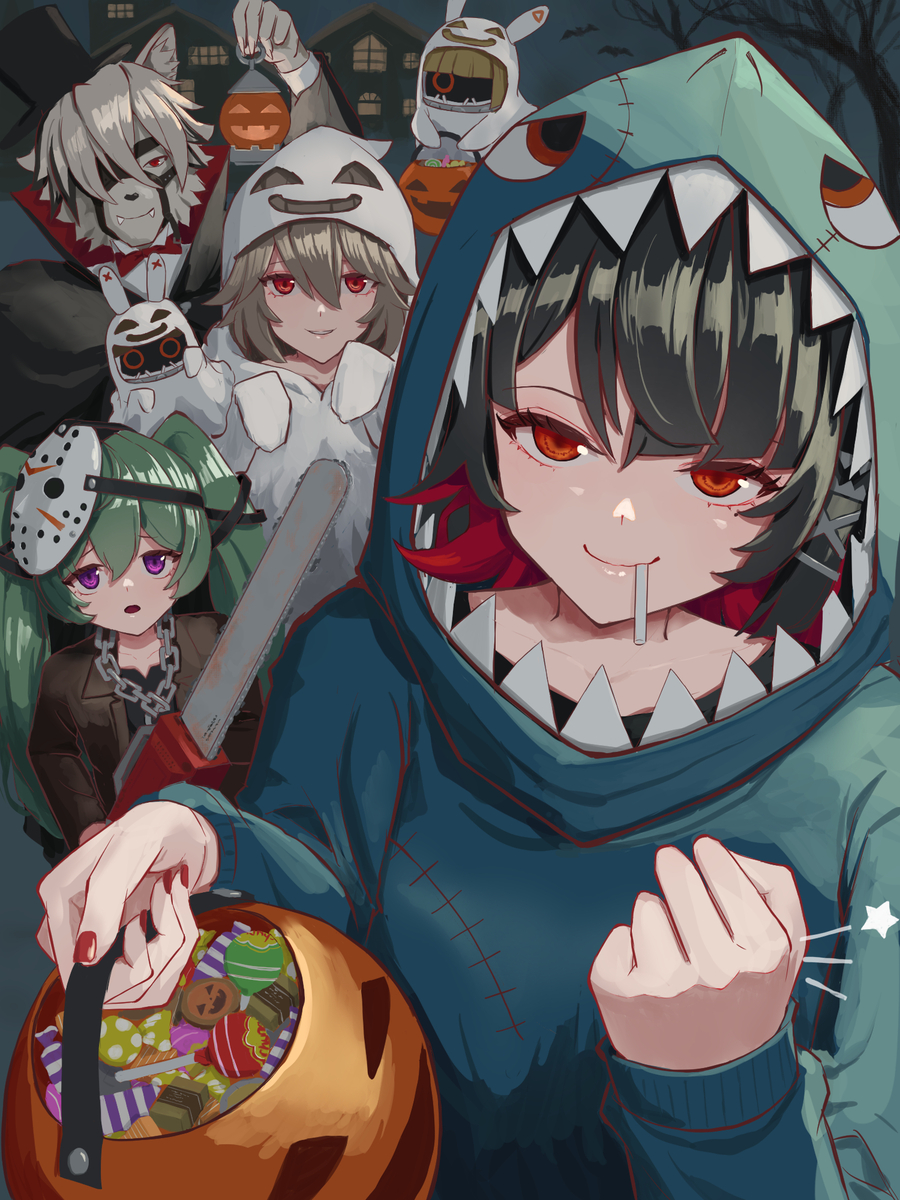 This is a pixiv picture whose title is Trick or treat.