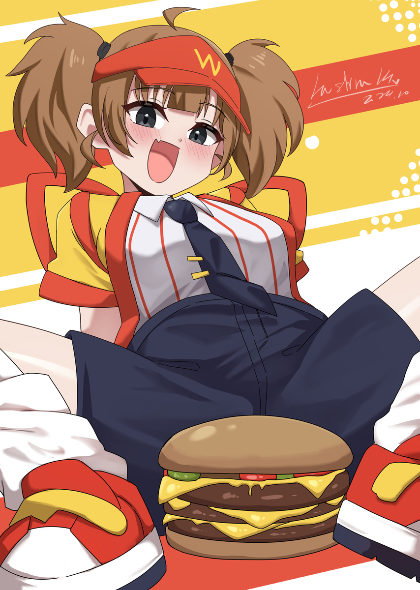 This is a pixiv picture whose title is いまだけダブチ食べ美.