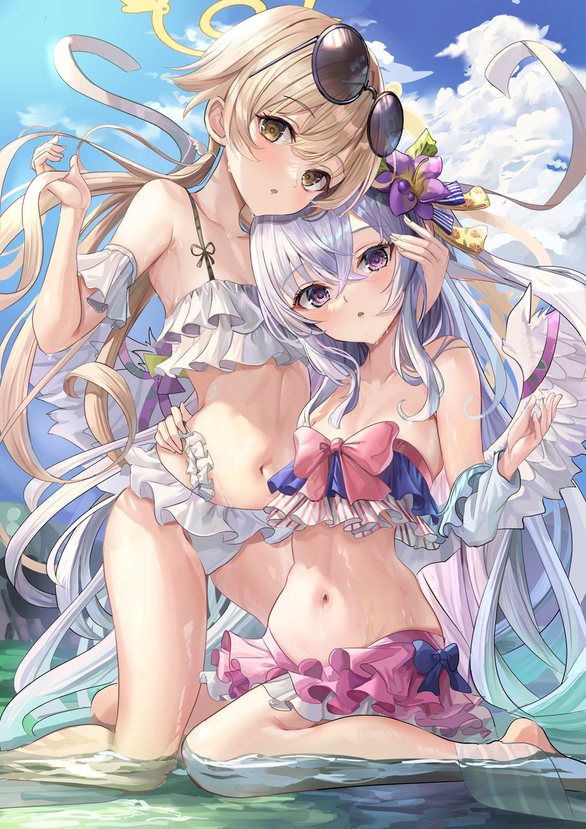 This is a pixiv picture whose title is ヒフミ&アズサ.