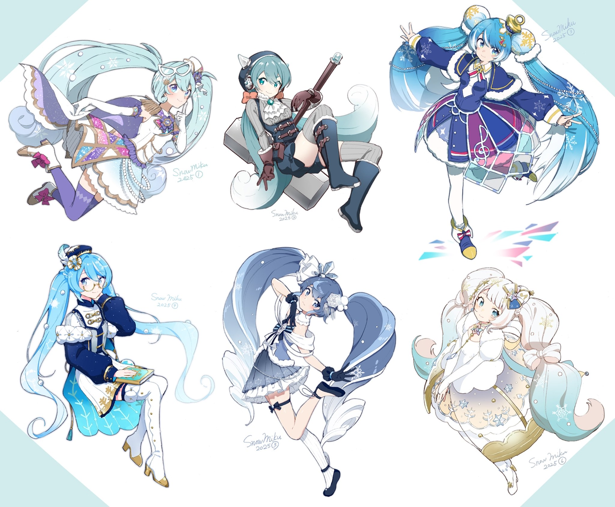 This is a pixiv picture whose title is 雪ミク2025候補ちゃん！.