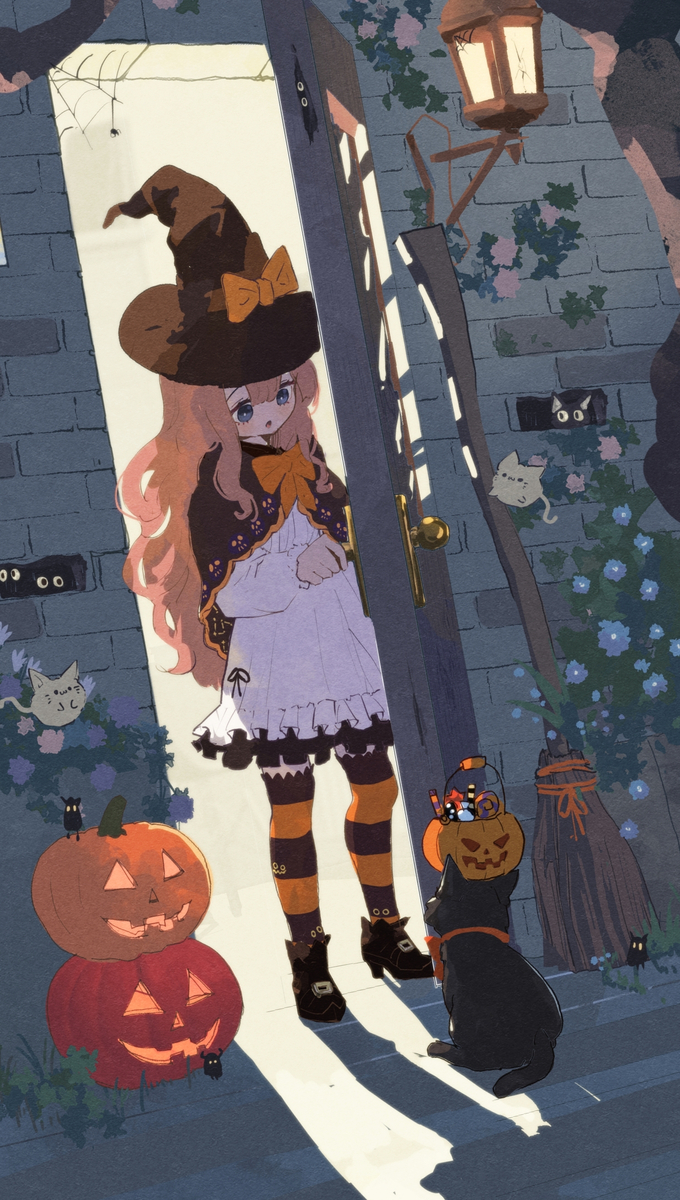 This is a pixiv picture whose title is トリック・オア・トリート🐈‍⬛🎃.